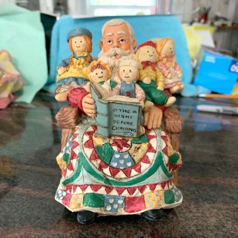 San Francisco Music Box Company Santa with Rag Dolls